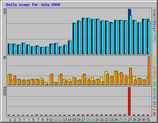 Daily usage for July 2020