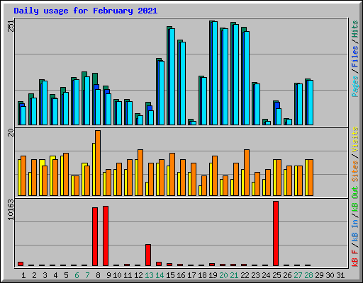 Daily usage for February 2021