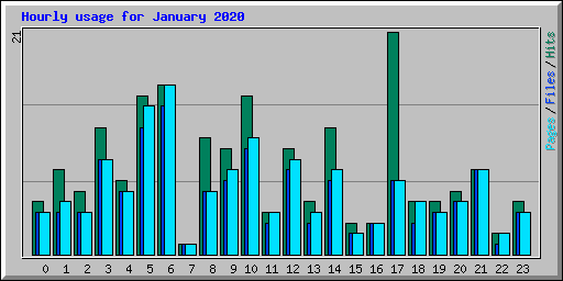 Hourly usage for January 2020