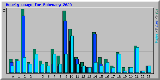 Hourly usage for February 2020