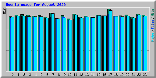 Hourly usage for August 2020