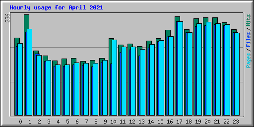 Hourly usage for April 2021