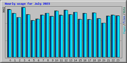 Hourly usage for July 2023