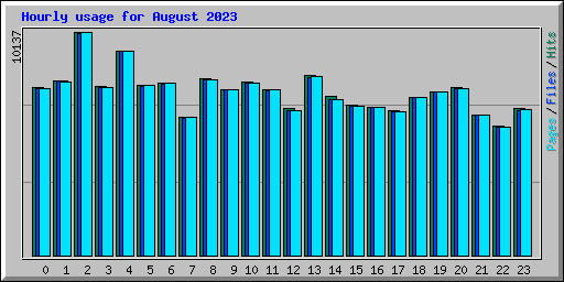 Hourly usage for August 2023