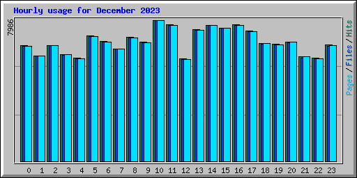 Hourly usage for December 2023